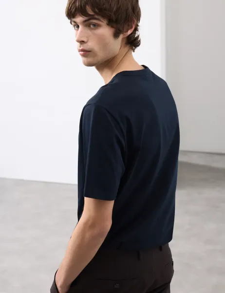 Autograph Pure Supima Cotton V-Neck T-Shirt Dark Navy
