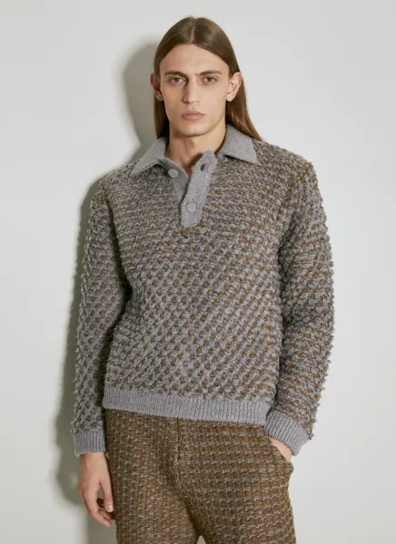 Chunky Knit Polo Shirt