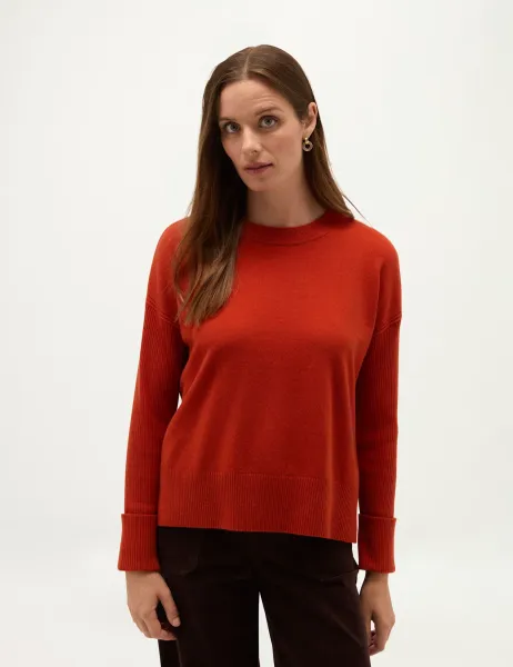 Hobbs Wool Blend Crew Neck Jumper Orange