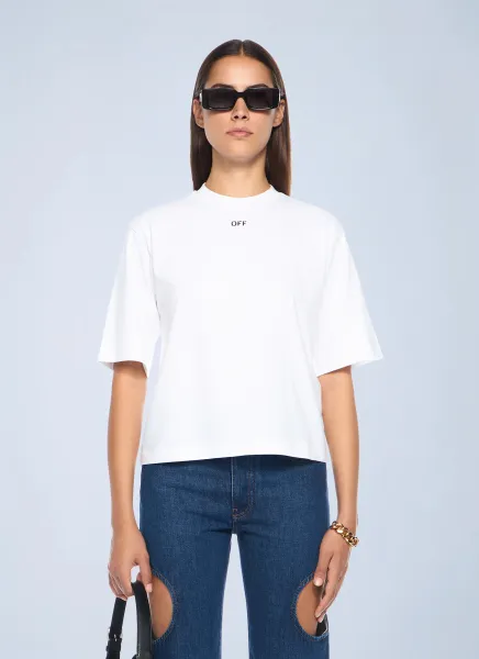 Embroidered Flowers Boxy Logo T-Shirt