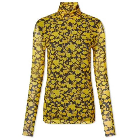Floral Print Mesh Top