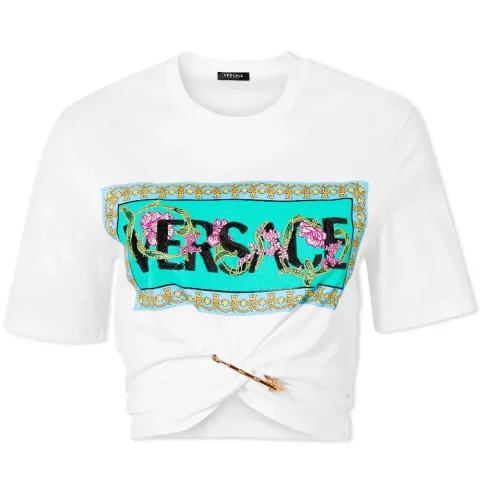 Cropped Safety Pin Logo T-Shirt