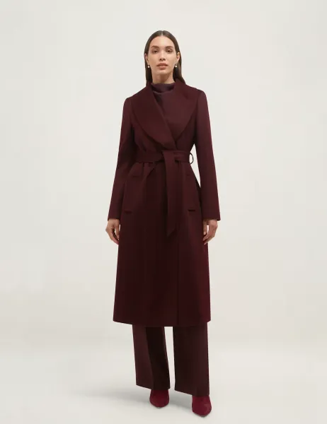 Hobbs Pure Wool Wrap Coat Purple