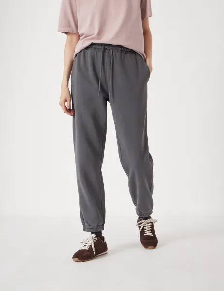 HUSH Cotton Rich Drawstring Cuffed Joggers Grey