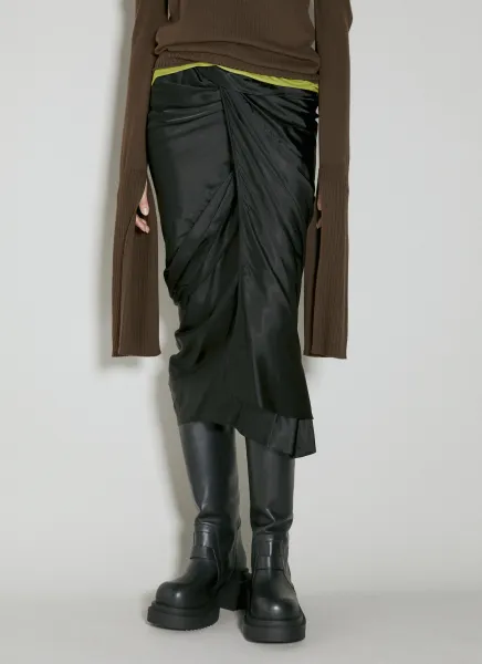 Wrap Satin Midi Skirt