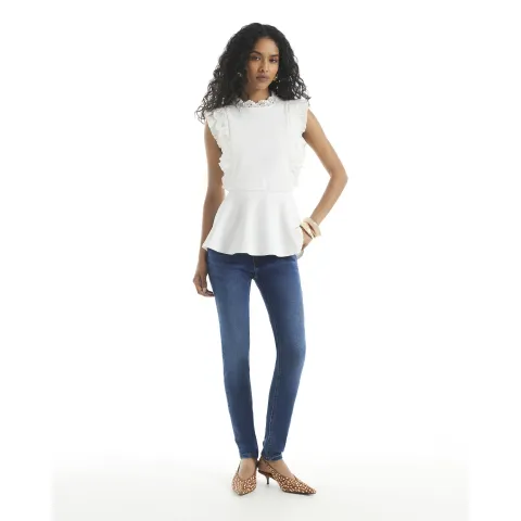 River Island Crochet Trimmed Peplum Hem Top