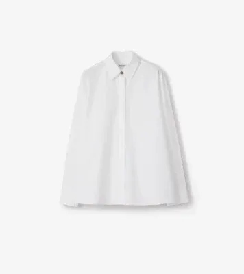 Oversized Cotton Poplin Shirt in Optic white
