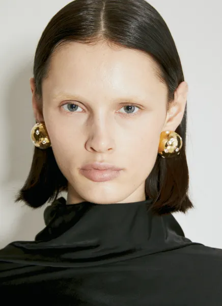 Rhinestone Dome Metal Earrings