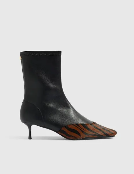 Kitten Heel Ankle Boots Black