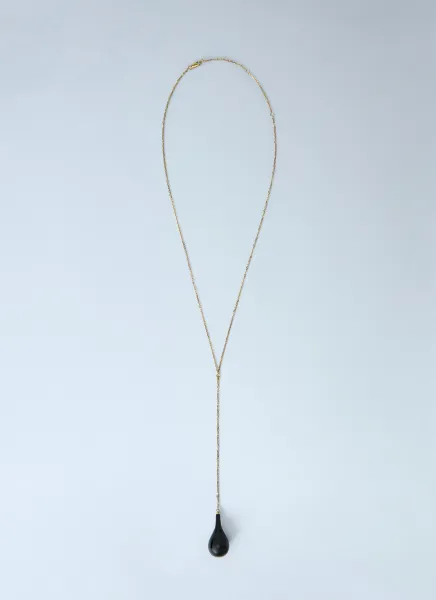 Large Onyx Drop Necklace