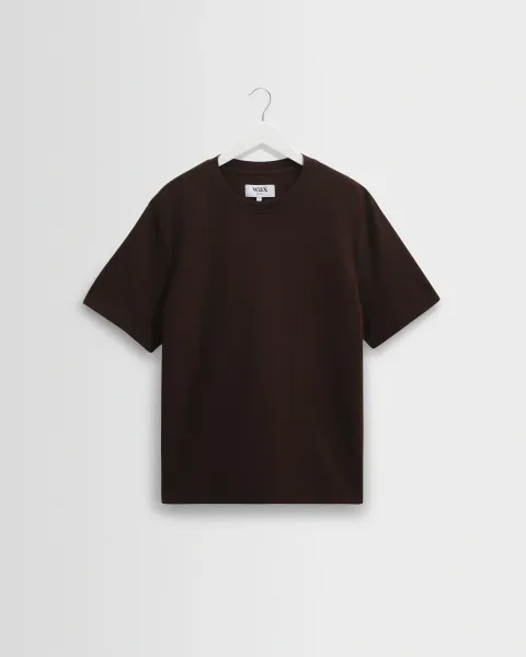 Dean - Dark Brown Textured Organic Cotton t-Shirt