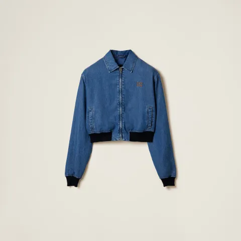 Denim blouson jacket