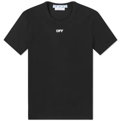 Off Stamp Ribbed Basic T-Shirt