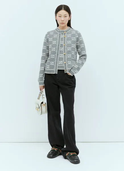 Wool Bouclé Jacquard Cardigan