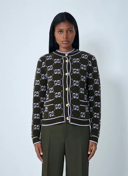 GG Jacquard Wool Bouclé Cardigan