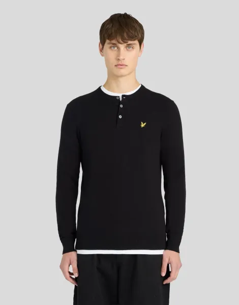 Lyle & Scott Cotton Merino Henley Jumper