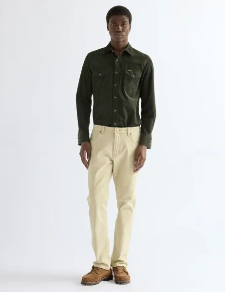 Wrangler Regular Fit Pure Cotton Western Shirt Green