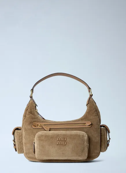 Corduroy Pocket Shoulder Bag