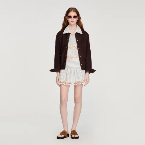 Striped cotton skort
