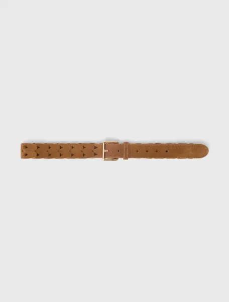 Braided suede belt