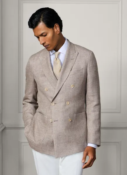Wool-Linen Glencheck Blazer