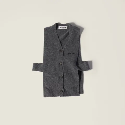Cashmere cardigan vest