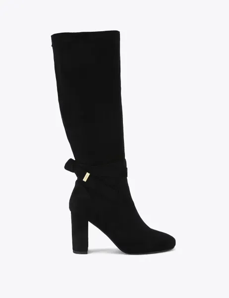 Carvela Wide Fit Block Heel Knee High Boots Black