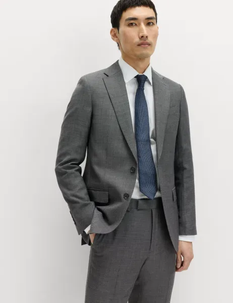 M&S SARTORIAL Slim Fit Premium Pure Wool Suit Jacket Charcoal