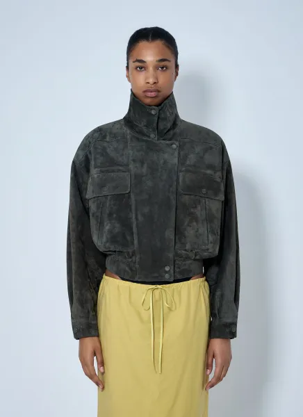 High Collar Suede Jacket