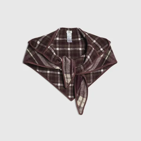 River Island Burgundy Check Hooded Triangle Scarf