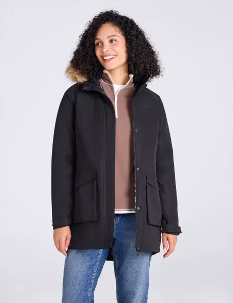 Mountain Warehouse Tarka II Waterproof Padded Longline Jacket Black