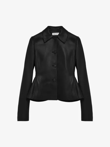 Leather Peplum Jacket