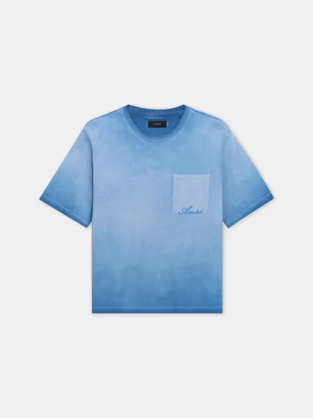 FADED POCKET BOX TEE - Sapphire