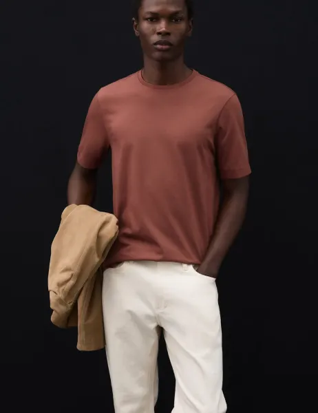 Autograph Pure Supima Cotton Performance Crew Neck T-shirt Redwood