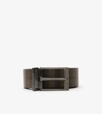 Reversible Check Belt in Dark brown