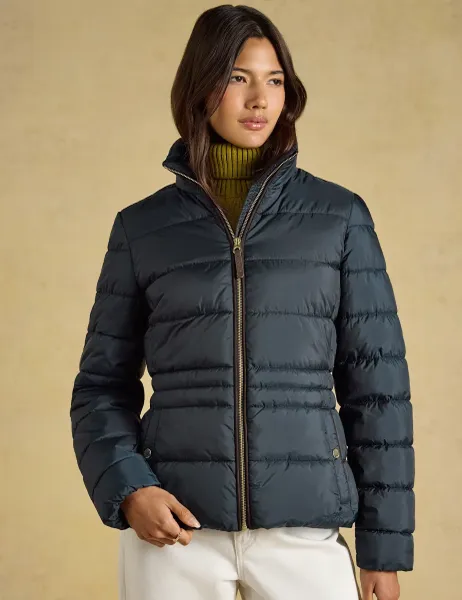 Joules Showerproof Padded Funnel Neck Coat Navy