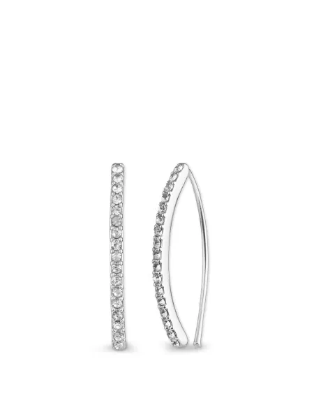 Lauren Ralph Lauren PE Thin Pavé Threader Earrings Silver Crystal