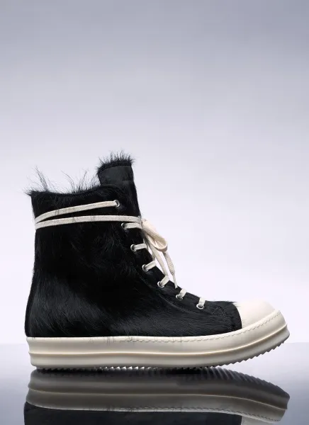 Pony-Hair High-Top Sneakers