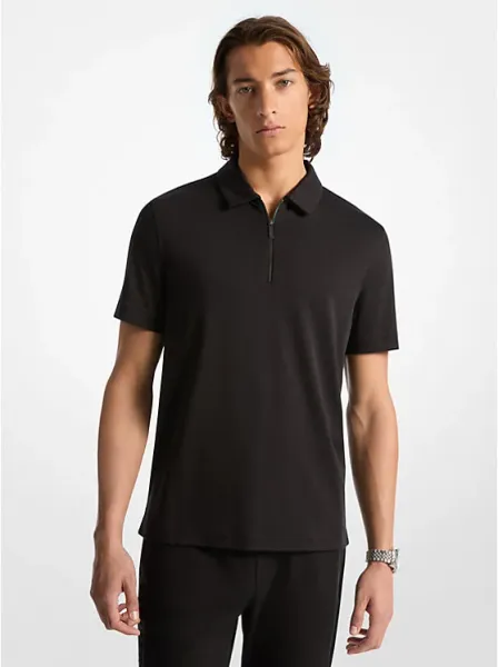 Cotton Half-Zip Polo Shirt