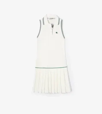 Cotton Piqué Tennis Dress in Chalk white