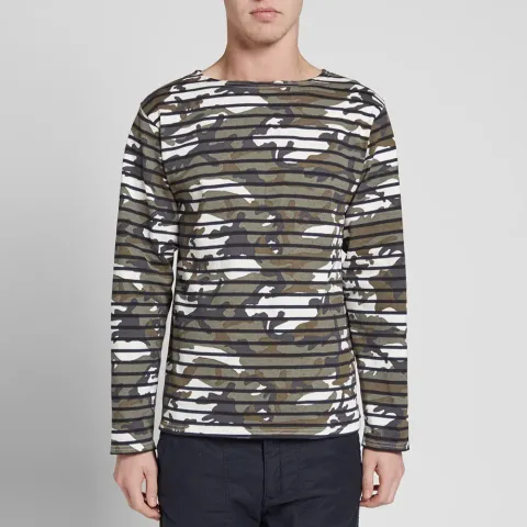 SOPHNET. Long Sleeve Camouflage Overprint Tee