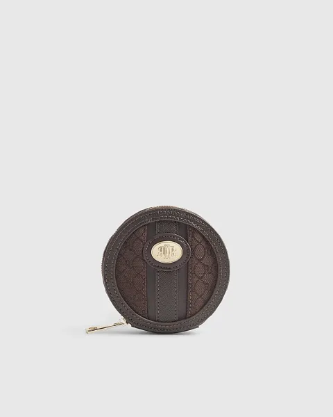 River Island Monogram Panelled Zip Around Purse