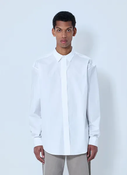 Cotton Poplin Long-Sleeve Shirt