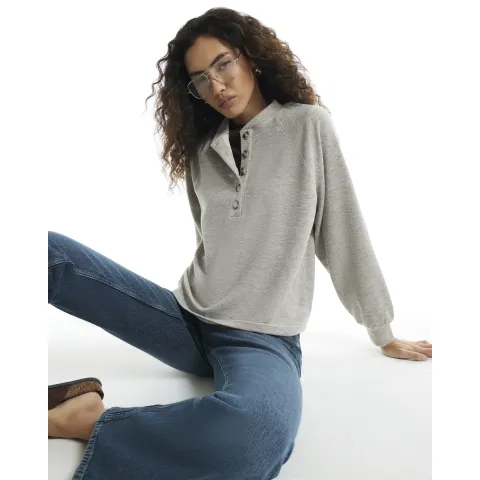 River Island Button Front Sweatshirt