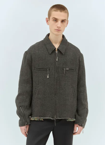 I-Hem Fringe Blouson