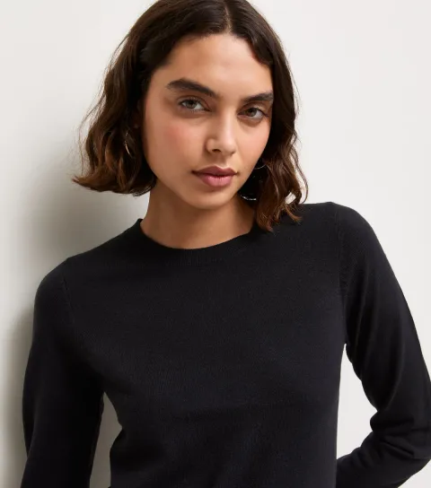 Women's Tall Black Fitted Jumper