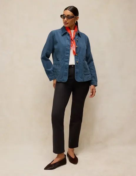 White Stuff Carrie Cotton-Rich Corduroy Jacket Blue