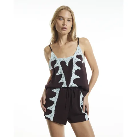 River Island Lace Trim Shorts Pyjama Set