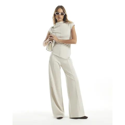 River Island Premium Wide Leg Seam Trousers