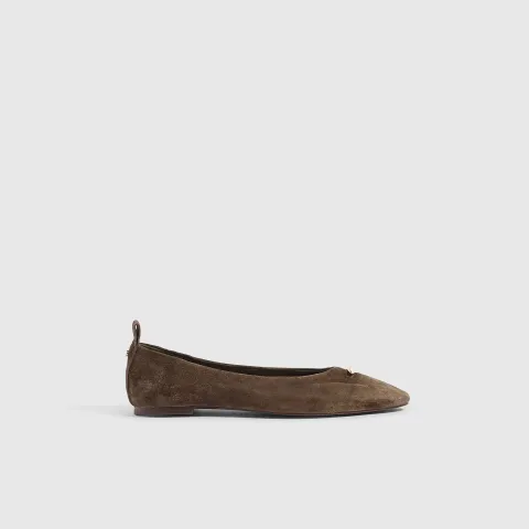 River Island Suede Pointed Toe Ballet Shoes